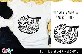 Download Zentangle Sloth Flower Mandala Graphic By Cute Files Creative Fabrica