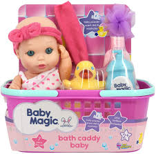 Baby magic calming baby lotion lavender & chamomile, 16.5 fl oz. Amazon Com Little Darlings Baby Magic Bath Caddy Baby Brown Eyed 6743 8 Plastic Body Baby Doll Molded Bath Caddy Accessories And Bath Tub Safe Age 2 Toys Games