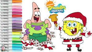 Spongebob squarepants is the leading character from the american animated tv series with the same name, created by american animator and marine biologist stephen hillenburg. Spongebob Squarepants Coloring Book Page Christmas Santa And Patrick Star Presents Youtube