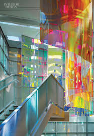 Dichroicacrylic Panels Lend A Shimmering Rainbow Touch To The Lobby Of The Chesapeake Energy Corporation In Oklah Design Interior Stairs Architecture