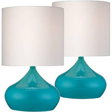 The emphasis on high quality material and gorgeous shapes is likely to blame. 360 Lighting Mid Century Modern Accent Table Lamps 14 3 4 High Set Of 2 Teal Blue Steel White Drum Shade For Bedroom Bedside Target