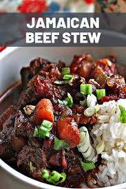 Jamaican Beef Stew With Rice Recipe Recipe Stew Meat Recipes Jamaican Beef Stew Beef Recipes Easy