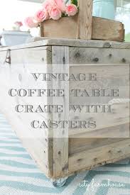 Four crates, 2ft x 2ft board, wood glue, small screws, small nails, stain, polyurethane sealer.pinterest inspired be selective when. How To Turn A Vintage Crate Into A Coffee Table With Casters And New Rug City Farmhouse