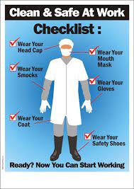 Clean And Safe At Work Food Processing Safety Poster Shop Food Safety Food Safety Posters Safety Posters