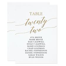 Elegant Gold Table Number 22 Seating Chart Zazzle Com In 2020 Gold Table Numbers Gold Table Table Numbers