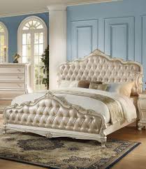 Acme Chantelle Rose Gold Faux Leather Queen Bed You Can Find Out More Details At The Link Of The Classic Bedroom Furniture Classic Bedroom Upholstered Beds