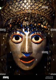 Theatre mask from the play "The Oresteia" by British theatre designer Jocelyn  Herbert shown in the Victoria and Albert Museum