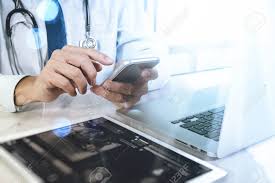 Medical Technology Concept Doctor Hand Working With Modern Digital