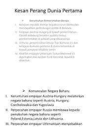 Perang dunia pertama (perang dunia i) terjadi dari tahun 1914 sampai 1918 dan perang dunia kedua (atau perang dunia ii) terjadi dari tahun 1939 sampai 1945. Kesan Perang Dunia Pertama Tingkatan 4 Kssm 2020