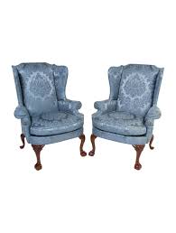 Pair Of Southwood Silk Damask Wingback Chairs Wingback Chair Chair Ashley Furniture Chairs