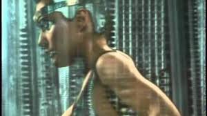 Blondie herself, Debbie Harry's "Backfired." Video directed by H.R. Geiger  (yes, from Alien). Amazing dancing, tone completely at odds with visuals.