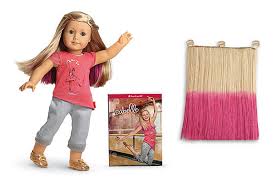 american doll has pink ombré hair