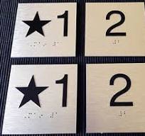 Elevator Floor Number Signs - Black Numbers on Brushed ...
