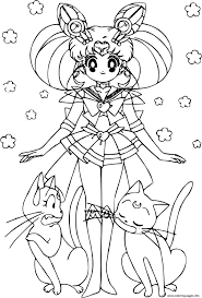 You can now print this beautiful sailor moon and cat coloring page or color online for free. Sailor Moon And Cats Coloring Pages Printable