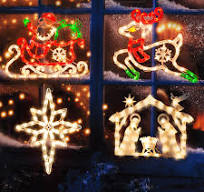 Amazon.com: LAMPHOME Christmas Window Silhouette Lights, 4 ...