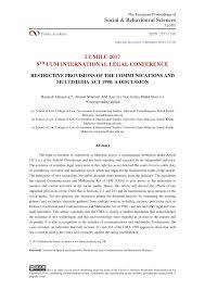 Malaysian communications and multimedia commission (mcmc). Pdf Restrictive Provisions Of The Communications And Multimedia Act 1998 A Discussion