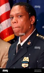 Baltimore Police Commissioner Kevin Clark gives a statement during a news  conference Sunday, July 4, 2004, in Baltimore, Md. Clark was speaking about  the shooting death of 10-year veteran police officer Brian