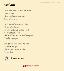 Dead Hope Poem By Christina Rossetti