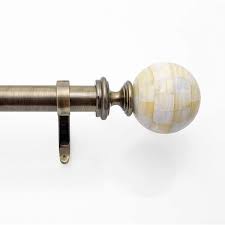 Curtains can be heavy, depending on what they are made of, and they can weaken curtain rod brackets. Deco Window 1 Inch Adjustable Antique Brass Curtain Rod For Windows Door With Mop Finials Brackets Set Overstock 33681005