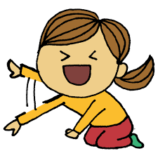 爆笑して地面を叩く女性のフリーイラスト | フリーイラスト・クラシック（フリクラ）