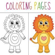Leon Para Colorear Leon Para Colorear Cuadernos De Dibujo Vectores Gratis