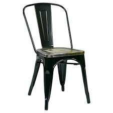 Black metal welded frame wood veneer back with padded seat powder coated frame available in dark mahogany,walnut, or natural padded seat 32. Set Of 2 Bristow Metal Chair With Vintage Distressed Wood Seat Brown Osp Home Furnishings Target
