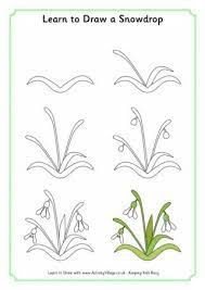 Learn To Draw A Snowdrop Flower Drawing Learn To Draw Flower Drawing Tutorials
