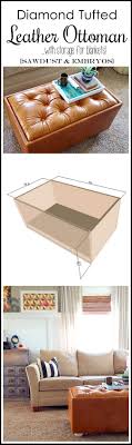 Round tufted coffee table ottoman. Diy Leather Upholstered Ottomon Tutorial Reality Day Dream