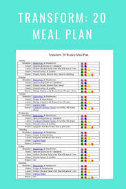 Transform 20 Food List Top Half Weekly Menu 1 27 19 What S Working Here Meal Planning Meal Planning Template 21 Day Fix Meal Plan
