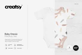 Baby Onesie Mockup Set Mockup Design Mockup Template Free Baby Onesie Template