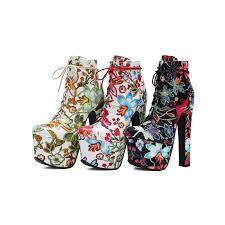 We've put together a helpful converter chart which will help you convert your need help converting your foot length in cm to a us shoe size? Women S 17cm High Heel Plus Size Shoes Floral Faux Leather Platform Ankle Boots Ebay
