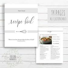 Recipe Binder Customizable Pdf Printable Package Diy Recipe Etsy Recipe Binder Recipe Book Recipe Book Templates