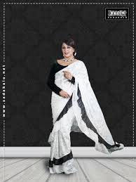 Best Stylish Eid Collection Machine Embroidery Half Silk Sharee in 2023