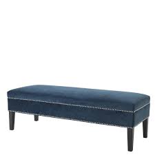 blue velvet upholstered bench eichholtz truman upholstered bench velvet bench furniture