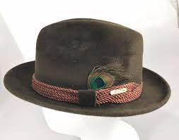 Borsalino Mens 6 3 4 54 Brown Felt Fedora Hat Made In Italy Peacock Feather Borsalino Fedora Fedora Felt Fedora Hats