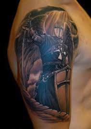 A long time ago… once upon a time, in a land far, far away, medieval knights roamed the lands, castles dotted the landscape, and dragons soared in the air. Knight Templar Shield Tattoo