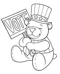 Color the pictures online or print them to color them with your paints or crayons. Election Day Vote Bear Coloring Page Free Printable Coloring Pages For Kids