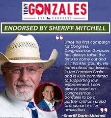 Tony Gonzales على X: "Sheriff Darin Mitchell is a fierce advocate for  public safety and law enforcement in Winkler County. We are proud to have  him