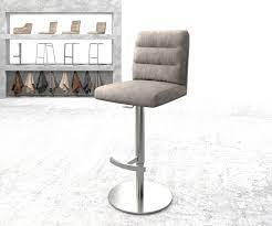 Günstig jetzt bei stuhlux.com einkaufen! Barstuhl Pela Flex Vintage Taupe Drehfuss Hohenverstellbar Edelstahl Delife Eu