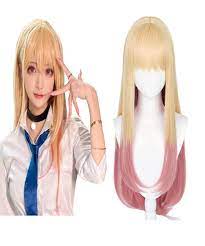 Amazon.com: hahomin Marin Kitagawa Cosplay Wig Yellow Pink Gradient Long  Straight Hair for Girls : Clothing, Shoes & Jewelry