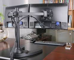 Dual Lcd Monitor Free Standing Desk Mount Monitor Stand Desk Standing Desk
