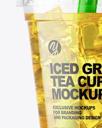 Download Iced Green Tea Cup Mockup In Cup Bowl Mockups On Yellow Images Object Mockups PSD Mockup Templates