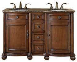 Save 30% and more on bathroom vanities. 52 Inch Small Brown Double Sink Bathroom Vanity Granite Traditional Traditional Bathroom Vanities And Sink Consoles By Luxury Bath Collection Houzz