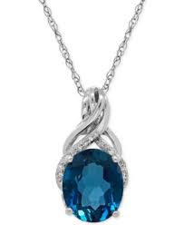 Macy S London Blue Topaz 4 3 4 Ct T W And Diamond Accent Twist Pendant Necklace In Sterling Silver Reviews Necklaces Jewelry Watches Macy S In 2021 Blue Topaz Necklace Topaz Jewelry Blue Topaz Jewelry