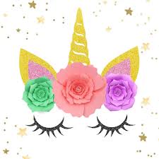 Image result for unicorn horn and ears template templates. Yaaaaasss Unicorn Backdrop Party Wall Decorations Large Horn Ears Eyelashes Face Birthday Party Flower Set Gold Unicorn Amazon Co Uk Kitchen Home