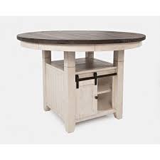 Furniture of america sutton antique white counter height table. Madison County Round Adjustable Height Dining Table Vintage White Jofran Furniture Furniture Cart