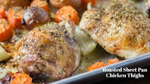 This chicken thigh recipe uses boneless chicken thighs, no breading at all. Roasted Sheet Pan Chicken Thighs Are Simple To Make Yet Scrumptious