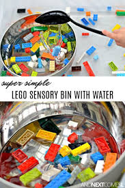 Lego Sensory Bin With Water Mesa Sensorial Psicomotricidad Fina Estimulacion Temprana
