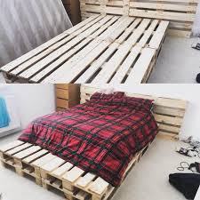 This king platform bed looks elegant with white paint. 100 Diy Recycled Pallet Bed Frame Designs Easy Pallet Ideas
