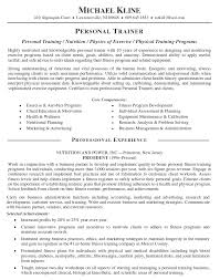 personal trainer resume sample